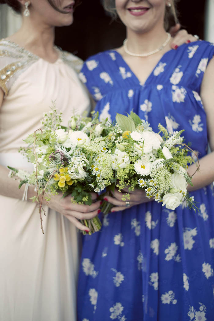 green yellow blue wedding bouquet